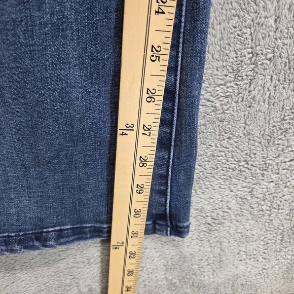 Democracy Jeans Womens 10 Blue Flare Mid Rise Ab Technology Stretch Denim - Picture 5 of 9